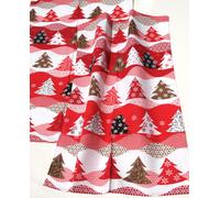 2X Dish Towels Christmas Kracht Kitchen Towels Half Linen Fir Tree Snow