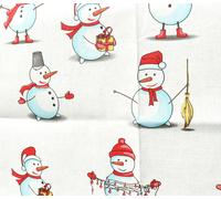 2X Dish Towels Christmas Kracht Kitchen Towels Half Linen Snowman Winter