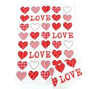 2X Dish Towels Love Kracht Kitchen Towels Half Linen Hearts Love Cooking Baking