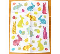 2X Dish Towels Rabbits Kracht Kitchen Towels Half Linen Eggs Heart Colorful Dots
