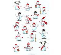 2X Dish Towels Snowman Kracht Kitchen Towels Half Linen Winter Cold Ice
