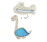 2X DIY Busy Board Accessories Champagner B and Red Beads Wooden Sensory Board Parts Montessori Materials- Multi Crocodile Zipper and Dinosaur Blue