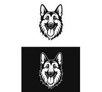 2X Dog Car Window Stickers - Black + White Set - Premium Vinyl Decals, Weatherproof & Stylish - Multiple Breeds - cutberry.Design (11 German Shepherd)