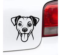2X Dog Car Window Stickers - Black + White Set - Premium Vinyl Decals, Weatherproof & Stylish - Multiple Breeds - cutberry.Design (08 Jack Russel)