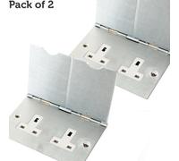 2X Double Floor Plug Socket Outlet Uk Electrical 2 Gang 13A Mains Brushed Steel
