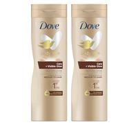 2x Dove Summer Glow Gradual Self Tan Body Lotion Medium To Dark - 400ml