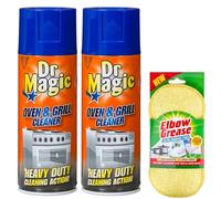 2X Dr Magic Oven and Grill Cleaner Spray (2X 390 ml)- Effortlessly and Effectively Remove All Stubborn Food Residues and Grease from Oven and Grill - With Scrubbing Pad