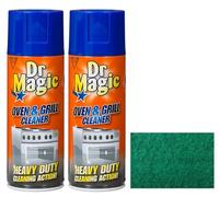 2X Dr Magic Oven and Grill Cleaner Spray (2X 390 ml)- Effortlessly and Effectively Remove All Stubborn Food Residues and Grease from Oven and Grill -With Multipurpose Scouring Pad