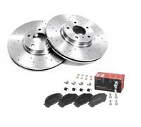 2x Drilled Brake Discs Front 283MM Brembo Pads Set 9803918180