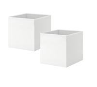 2x Drona Storage Box Set, White Storage Box With Side Handles Cloth Books Home Organizer Fabric Basket For Kitchen, Living Room, Bedroom, Dining Room, Bathroom