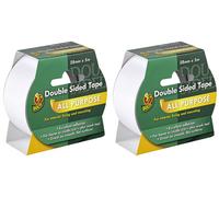 2x Duck Tape Double Sided Adhesive Strong Hold DIY Home Office Craft - 38mm x 5m
