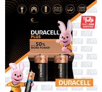 2x DURACELL C Plus Power Alkaline Batteries DURALOCK LR14 MN1400 Longest Expiry