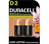 2x Duracell D Rechargeable 3000 mAh (1 Blister Pack of 2 Batteries) 2 Batteries