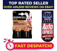 Duracell Plus 9V Battery Alkaline 100% Life Pack of 2 5011416 DU14226