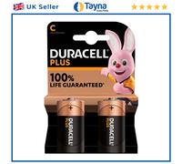 2x Duracell Plus C Batteries MN1400B2