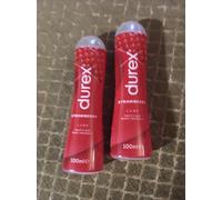 2x Durex Strawberry Intimate Water Based Lube 100ml - 200ml Total