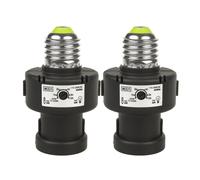 2x Dusk to Dawn Sensor Bulb Adapter Control Holder E27 LED Incadescent max. 100W