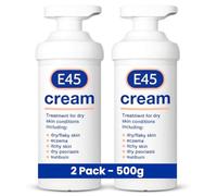 2x E45 Moisturising Cream for Dry Skin with Pump 500g Dermatological Cream for Eczema