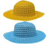2x Easter Bonnets - Boys & Girls | Easter Hats for Kids | 1x Blue & 1x Yellow | Ideal for Easter Bonnet Parade & Crafting Fun