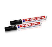 2x Edding 3000 permanent markers, black 1.5 mm - 3 mm.