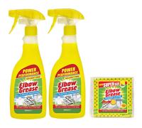2X Elbow Grease All-purpose Degreaser Spray- 2X 500 ml- Effective Cleaner Formula for Kitchen, Fabric, and Metallic Surfaces with 1 Pack of Elbow