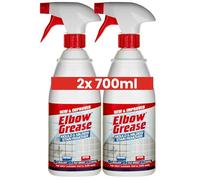 2x Elbow Grease Mould and Mildew Stain Remover Spray 700ml Powerful Bleach Cleaner for Bathrooms Kitchens Tiles and Outdoor Surfaces
