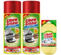 2X Elbow Grease Oven & Grill Heavy Duty Cleaner Spray (2X 400 ML)- Powerful Oven & Grill Deep Cleaner - with Elbow Grease Scrubbing Pad