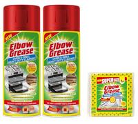 2X Elbow Grease Oven & Grill Heavy Duty Cleaner Spray (2X 400 ML)- Powerful Oven & Grill Deep Cleaner - with 1 Pack Elbow Grease Power Cloth