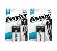 2X Energizer 9V Max Plus Alkaline Battery - Pack Of 1 (2 Batteries In Total)
