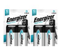 2X Energizer D Max Plus Alkaline Batteries - Pack Of 2