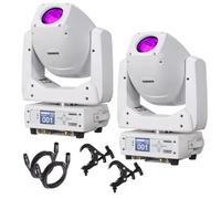 2x Equinox Fusion 200 Zoom Spot White Housing Moving Head Bundle