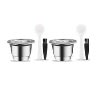 2X Espresso Refillable Capsules Reusable Nespresso Pod Espresso Coffee Pod Stainless Steel Capsules Compatible