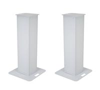 2x Eurolite Stage Stand 100cm inc White Lycra Scrim and Carry Bag Podium Plinth
