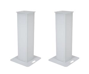 2x Eurolite Stage Stand 100cm inc White Lycra Scrim and Carry Bag Podium Plinth