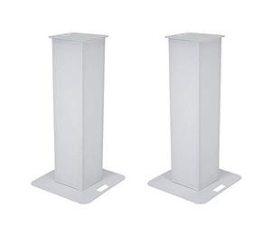 2x Eurolite Stage Stand 100cm inc White Lycra Scrim and Carry Bag Podium Plinth Pair