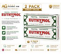 Euthymol Toothpaste Original 75ml - 3 Packs No Fluoride Toothpaste Anti-Plaque