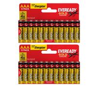 2X Eveready Gold Aaa Alkaline Batteries, Pack Of 12 (24X Batteries In Total)