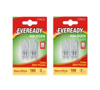 2X Eveready Halogen G9 Capsule Bulb 180Lm 25W 2800K (Warm White) - Pack Of 4