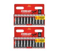 2x Eveready Super Heavy Duty AA Zinc Batteries - Pack of 10 (20x Batteries in total)