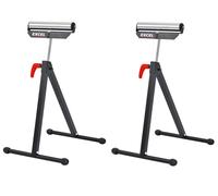 2x Excel Heavy Duty 60kg Roller Support Leg Stand Adjustable Height, Pair,6290X2