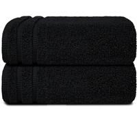 2X Extra Large Jumbo Bath Sheets 90 x 170 cm Bath Towels 100% Egyptian Cotton Super Soft Highly Absorbent Towels 600-GSM (Black)