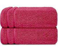 2X Extra Large Jumbo Bath Sheets 90 x 170 cm Bath Towels 100% Egyptian Cotton Super Soft Highly Absorbent Towels 600-GSM (Pink)