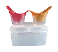 Ｚｉａｌｏｆｉ 2X Eye Wash Cups Eye Cleaning Cups Rinse Cup Kit Measuring Cup for Cleaning Makeup Rinse, Red and Orange