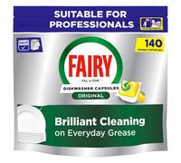 2X Fairy Professional Original Dishwashing Capsules, Fresh Lemon Scent, 140 Washes