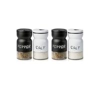 2X Farmhouse Salt and Pepper Shakers Set with Adjustable Lids, Modern Home Country Kitchen Decor, Cute Shaker Set