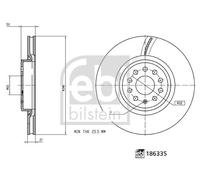 2X Febi 186335 Front Brake Discs Pair 340mm Vented Fits Audi Cupra VW