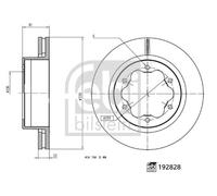2X Febi 192828 Rear Brake Discs Pair 338mm Vented Fits Ford Transit