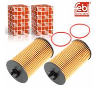 2X Febi 37257 Oil Filter Insert For Opel Astra H Corsa Chevrolet Alfa Romeo