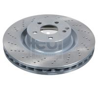 2X Febi 44007 Front Brake Discs Pair 344mm Vented Fits Mercedes C-Class