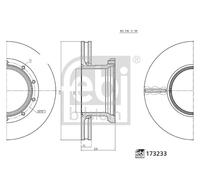 2x Febi Bilstein 173233 Rear Brake Discs Pair 434mm Vented 68323825